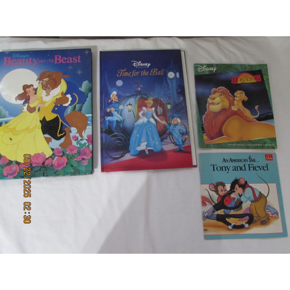 Lot of 4 Children book Disney Lion King Time for the ball beauty beast princess